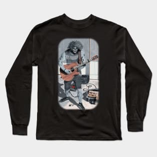 Wight Playing Guitar Fantasy Illustration Long Sleeve T-Shirt